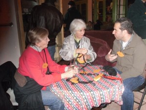 Eco-Home Network Founder Julia Russell, now retired, chats with new ecohome  creator Avo Babian and former EHN board member Mary Proteau 