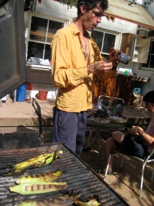 somerset grilling 1st corn from garden